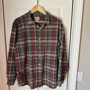L.L. Bean Scotch Plaid Cotton Shirt Long Sleeve Button Up